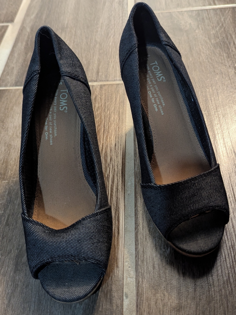TOMS Women's Peep-Toe Wedges